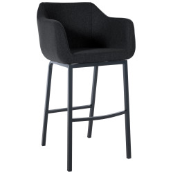 Tabouret de bar Monea B, feutre, anthracite