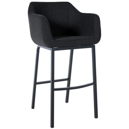 Tabouret de bar Monea B, feutre, anthracite