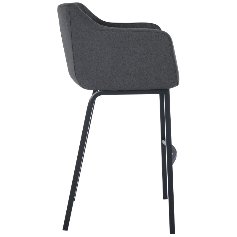 Taburete de bar Monea B, fieltro gris