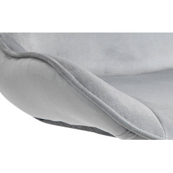 Lot de 2 tabourets de bar Vonore velours gris chrome