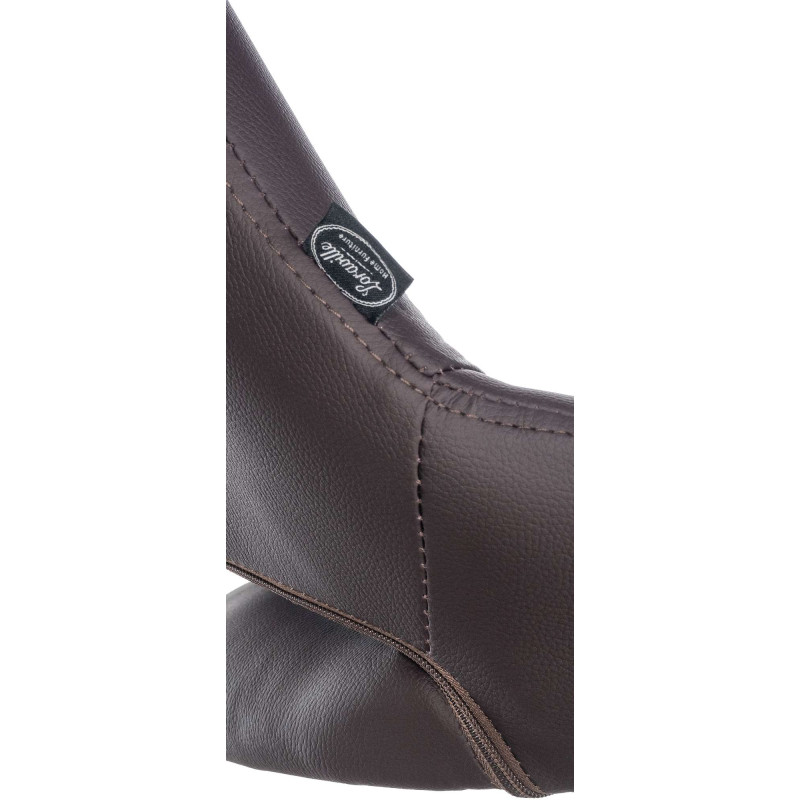 Sgabello da bar Milet, similpelle, cromato, marrone