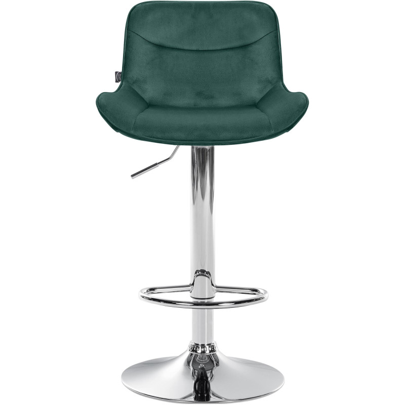 Lot de 2 tabourets de bar Vonore velours vert chrome