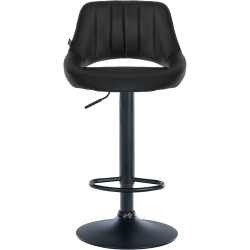 Tabouret de bar Milet, similicuir, noir