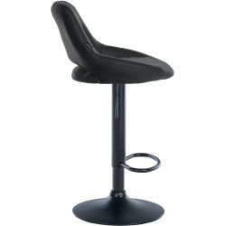 Tabouret de bar Milet, similicuir, noir