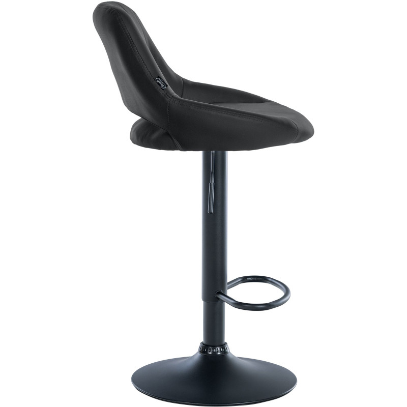 Tabouret de bar Milet, similicuir, noir
