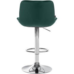 Lot de 2 tabourets de bar Vonore velours vert chrome