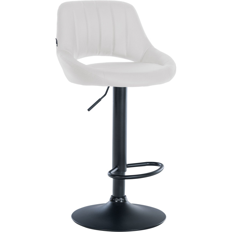 Tabouret de bar Milet, similicuir, noir et blanc