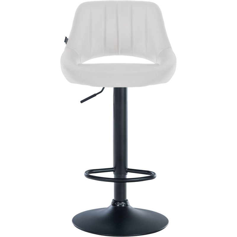 Tabouret de bar Milet, similicuir, noir et blanc