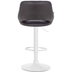 Tabouret de bar Milet, similicuir, blanc/marron