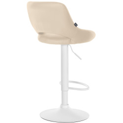 Tabouret de bar Milet, similicuir, blanc/crème