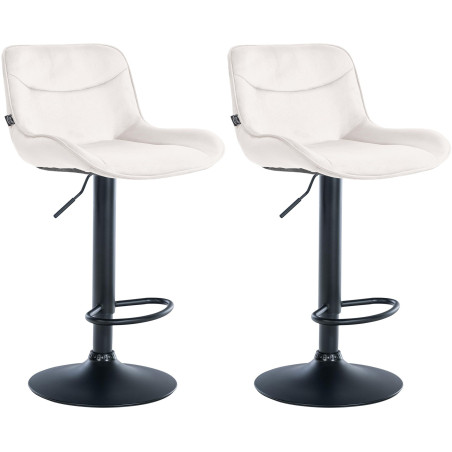 Set di 2 sgabelli da bar Vonore in velluto nero e crema