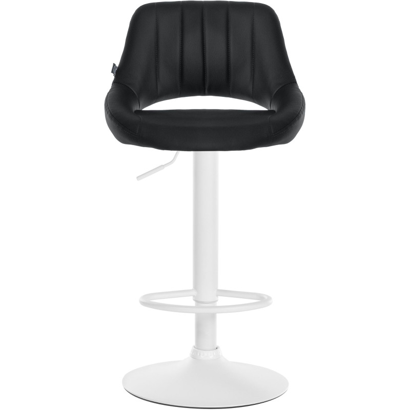 Tabouret de bar Milet, similicuir, blanc/noir