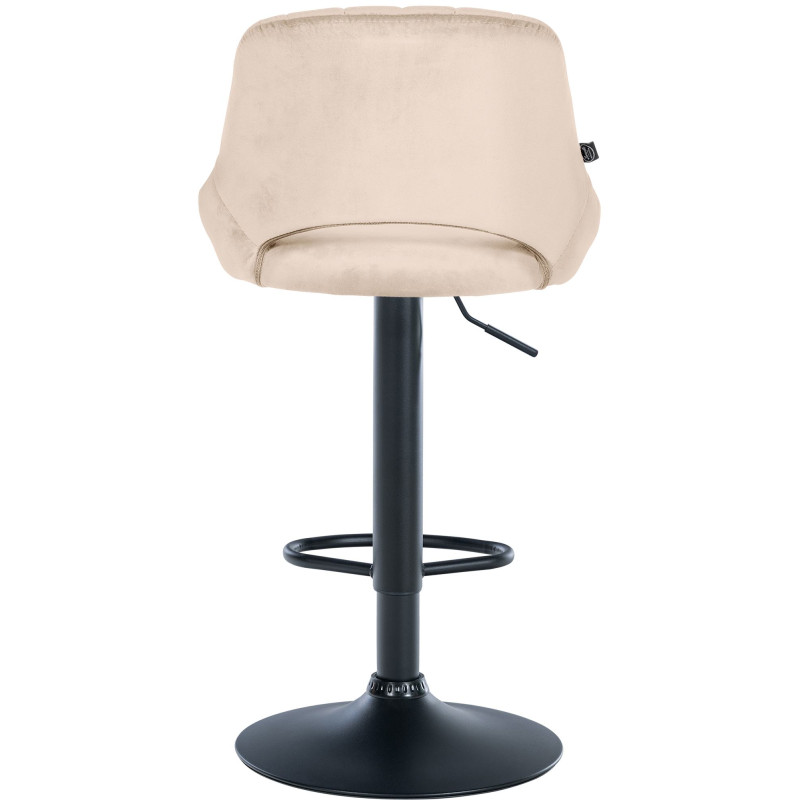 Taburete de bar Milet de terciopelo, negro y crema