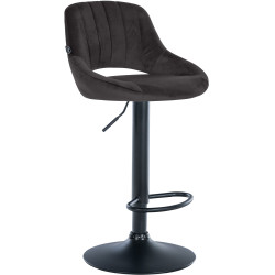 Tabouret de bar Milet en velours noir