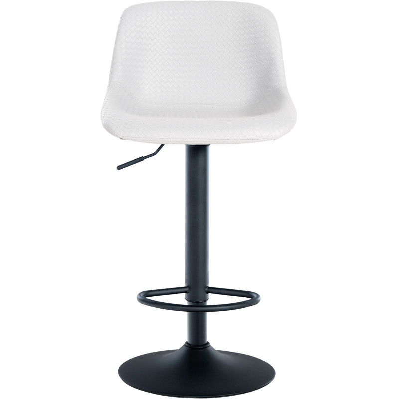 Juego de 2 taburetes de bar Loft, imitación piel, blancos