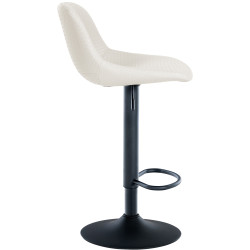 Conjunto de 2 banquetas de bar estilo loft, em couro sintético, cor creme.