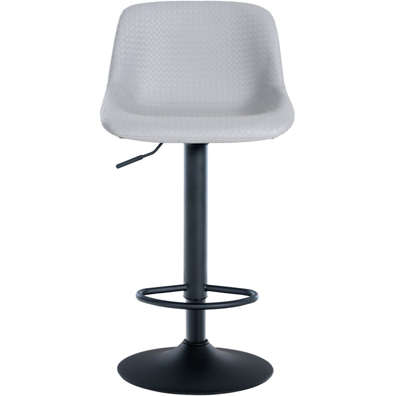 Conjunto de 2 banquetas de bar, estilo loft, couro sintético, cinza