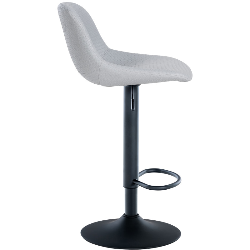 Conjunto de 2 banquetas de bar, estilo loft, couro sintético, cinza