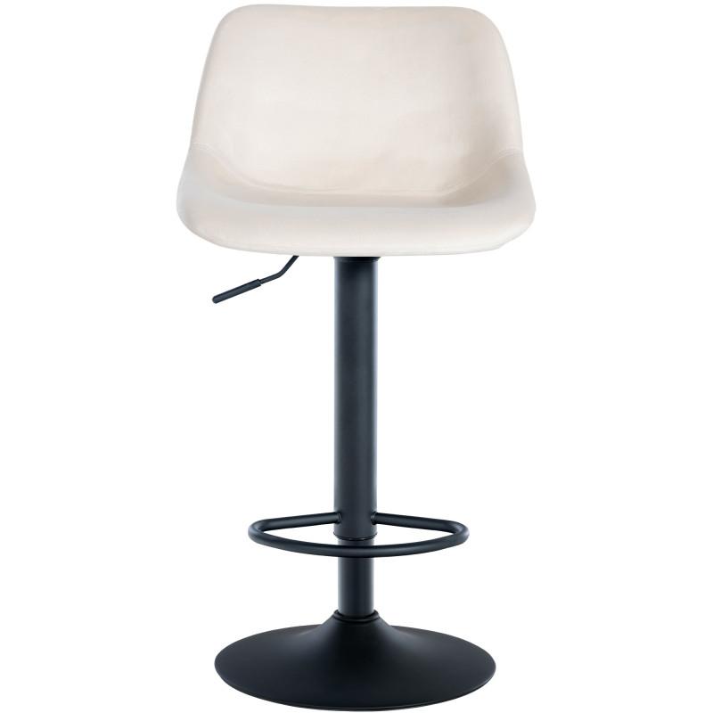 Ensemble de 2 tabourets de bar, style loft, velours, crème