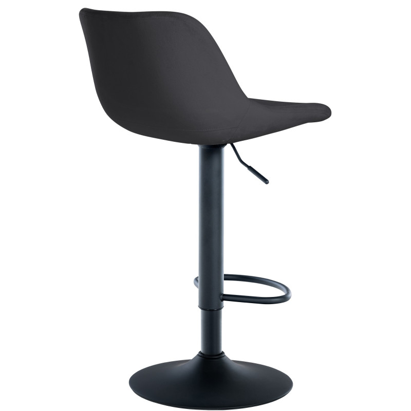 Ensemble de 2 tabourets de bar, style loft, velours, noir