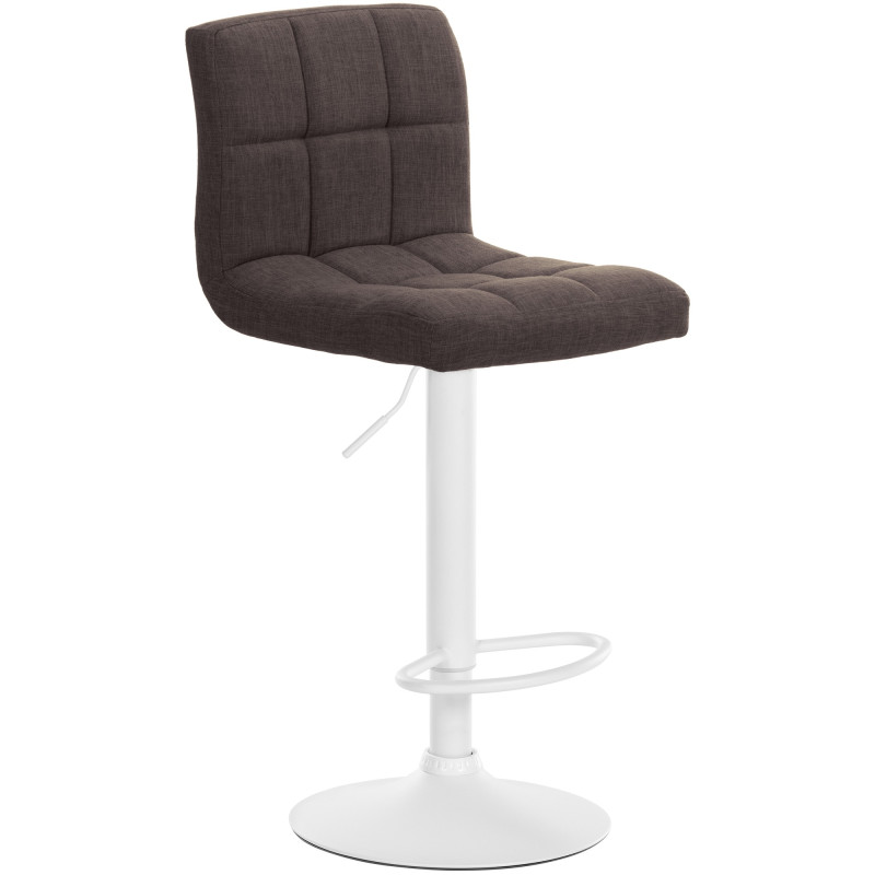 Tabouret de bar Calma en tissu blanc et marron