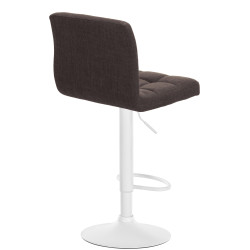 Tabouret de bar Calma en tissu blanc et marron