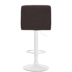 Tabouret de bar Calma en tissu blanc et marron