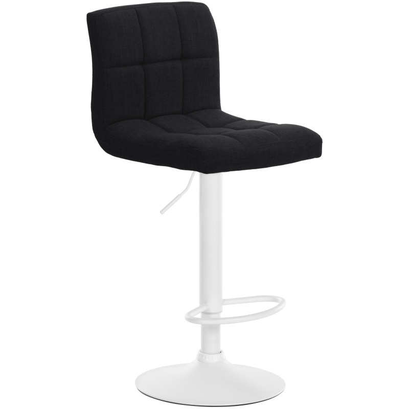 Tabouret de bar Calma en tissu blanc et noir