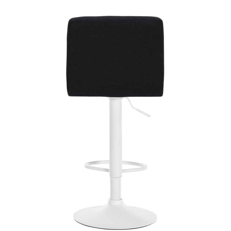 Banqueta de bar Calma em tecido branco e preto