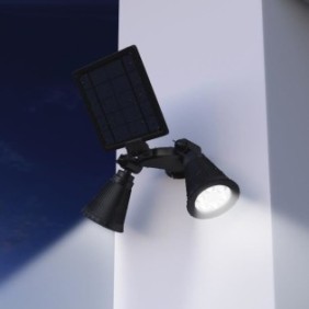 LUMISKY Projecteur double spot solaire extérieur étanche avec détecteur- 12 LEDs - 600 Lm