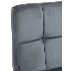 Tabouret de bar Peru, velours, chrome, gris foncé