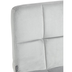 Tabouret de bar Peru, velours, gris chromé