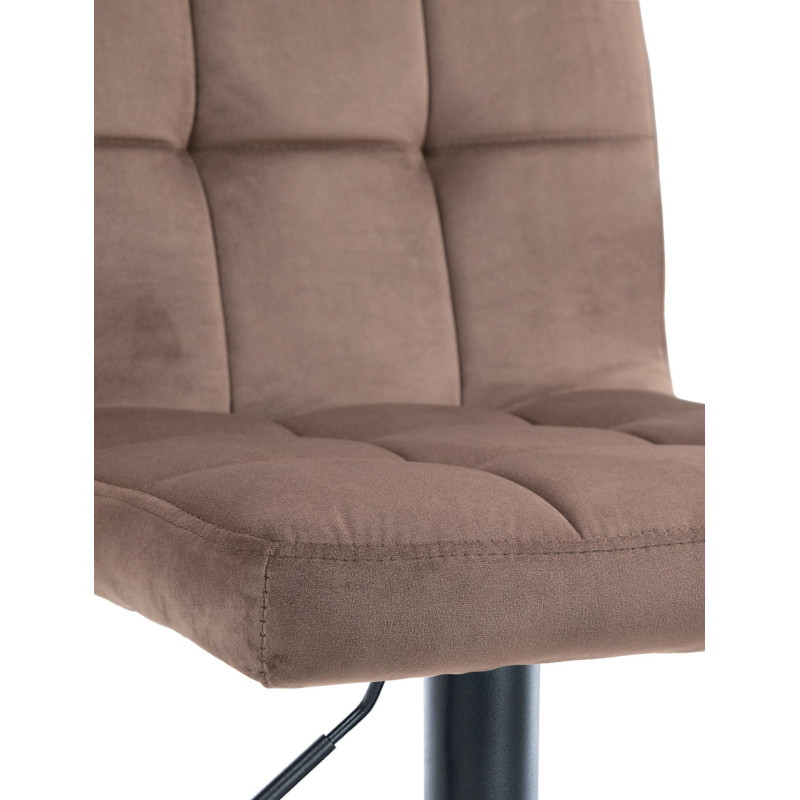 Tabouret de bar Peru, velours, noir/marron