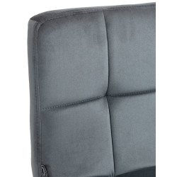 Sgabello da bar Peru, velluto, nero/grigio scuro