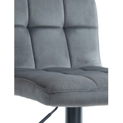 Taburete peruano de terciopelo, negro/gris oscuro