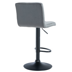 Tabouret de bar Peru, velours, noir/gris foncé