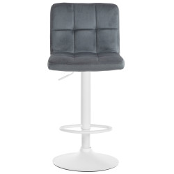 Tabouret de bar Peru, velours, blanc/gris foncé