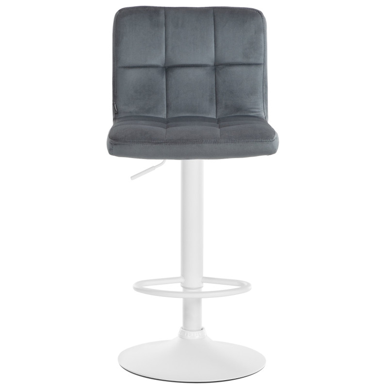 Taburete peruano de terciopelo, blanco/gris oscuro