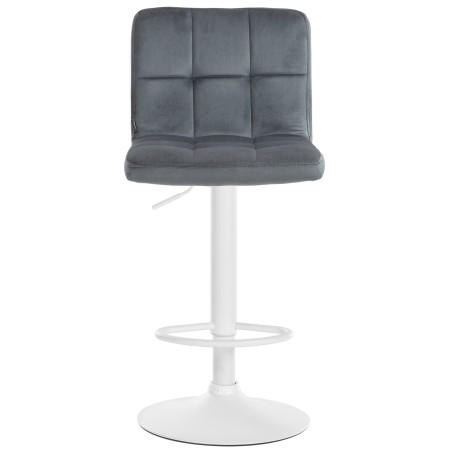 Tabouret de bar Peru, velours, blanc/gris foncé