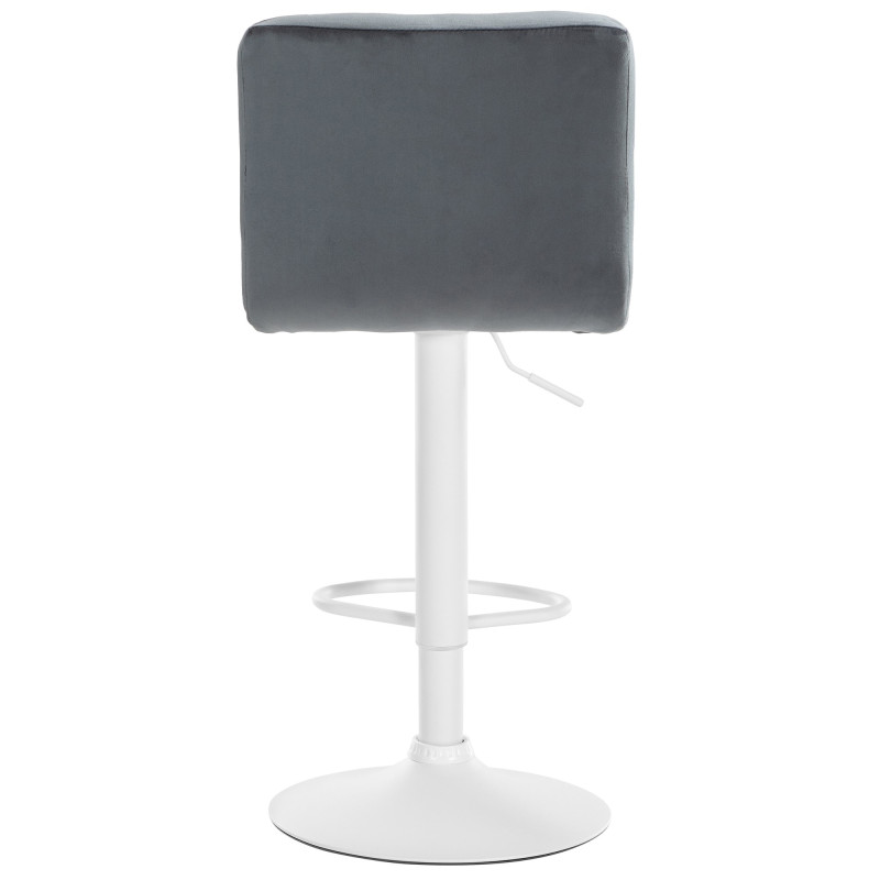 Taburete peruano de terciopelo, blanco/gris oscuro