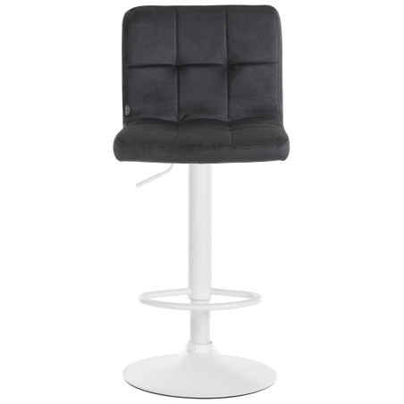 Tabouret de bar Peru, velours, blanc/noir