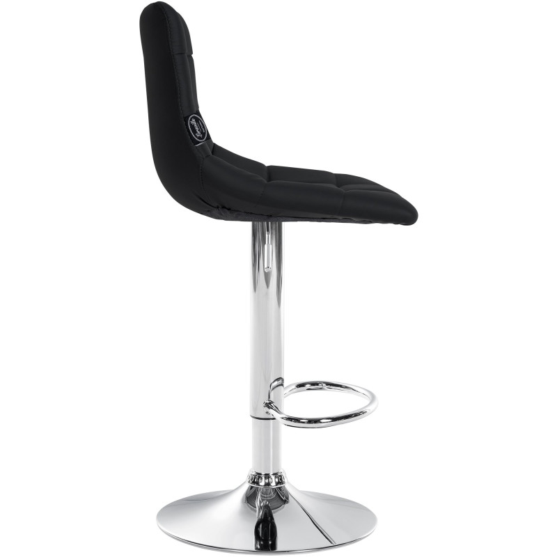 Tabouret de bar Jerry, similicuir, chromé, noir