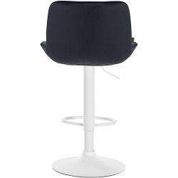 Lot de 2 tabourets de bar Vonore velours blanc noir