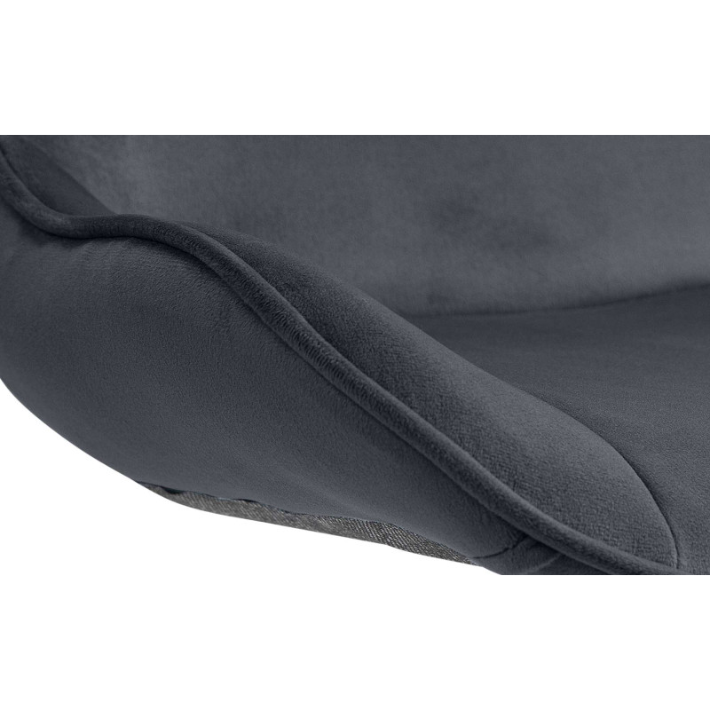 Lot de 2 tabourets de bar Vonore velours blanc noir