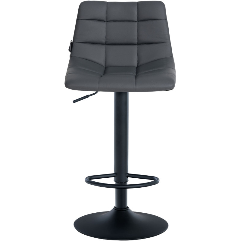 Tabouret de bar Jerry, similicuir, noir/gris