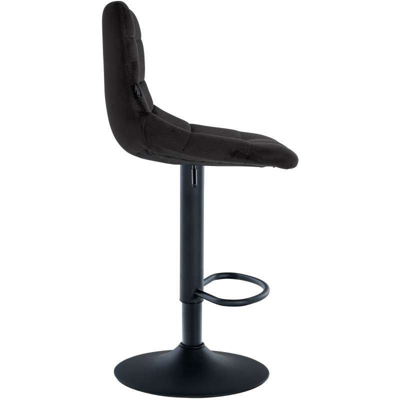 Tabouret de bar Jerry, velours, noir
