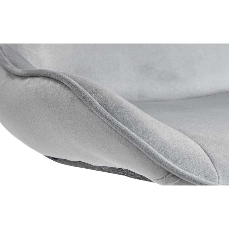 Set di 2 sgabelli da bar Vonore in velluto bianco e grigio