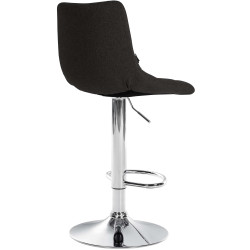 Tabouret de bar Jerry, tissu, chrome, noir