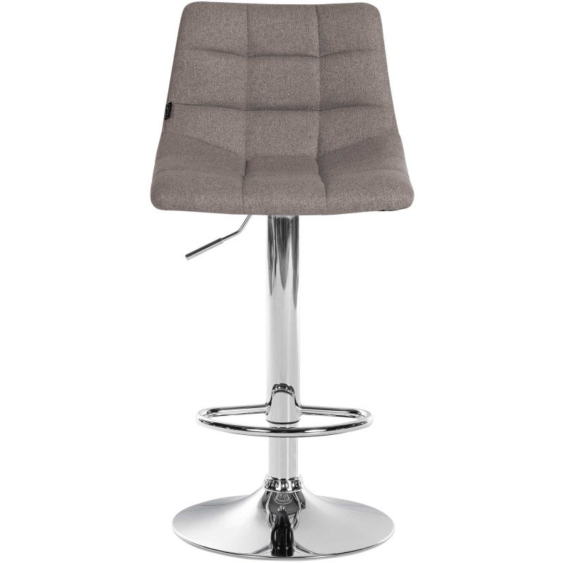 Tabouret de bar Jerry, tissu, gris chromé