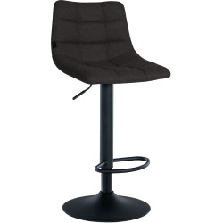 Tabouret de bar Jerry, tissu noir